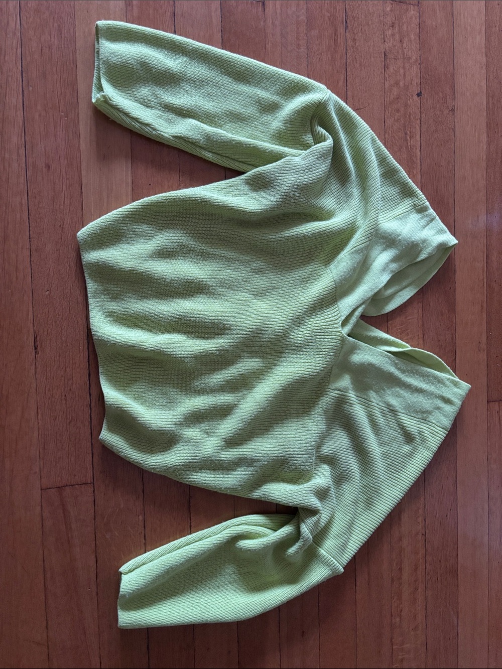 Boohoo Lime Green Ribbed Off-Shoulder Crop Top